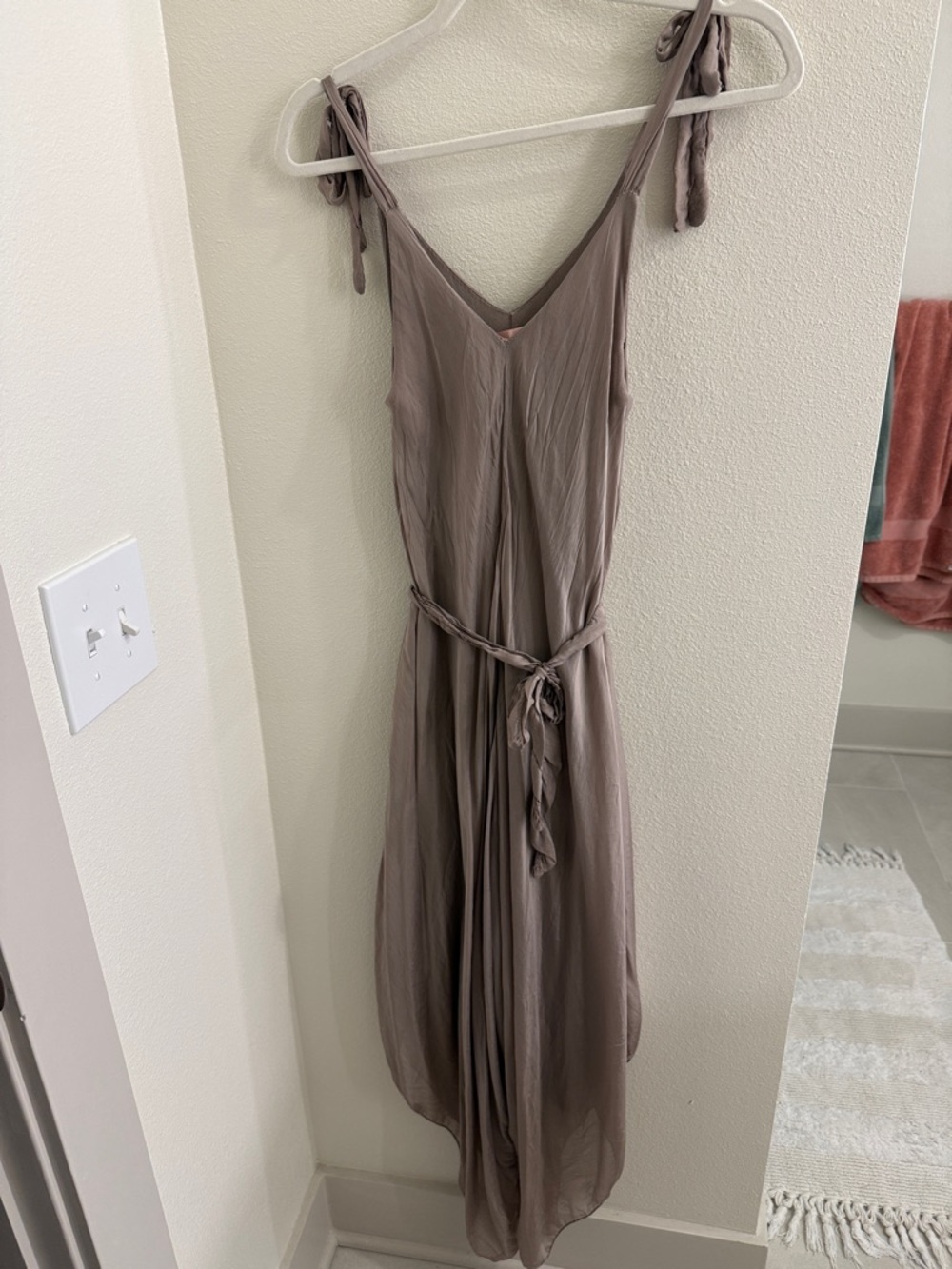 Silk Taupe Romper Made in Italy